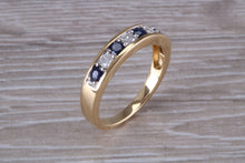 Load image into Gallery viewer, Traditional Sapphire and Diamond Eternity Ring