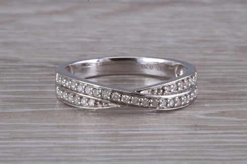 Diamond Crossover set White Gold Ring