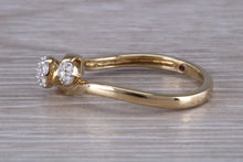 Load image into Gallery viewer, Diamond set Trilogy Cluster on a Twist Shank Ring
