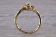 Load image into Gallery viewer, Diamond set Trilogy Cluster on a Twist Shank Ring