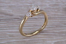 Load image into Gallery viewer, Diamond set Trilogy Cluster on a Twist Shank Ring