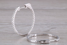 Load image into Gallery viewer, Large Full Circle set Diamond Hoop Earrings, Over One carat of Diamonds