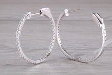 Load image into Gallery viewer, Large Full Circle set Diamond Hoop Earrings, Over One carat of Diamonds