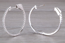 Load image into Gallery viewer, Large Full Circle set Diamond Hoop Earrings, Over One carat of Diamonds