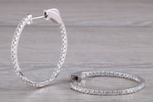 Load image into Gallery viewer, Large Full Circle set Diamond Hoop Earrings, Over One carat of Diamonds
