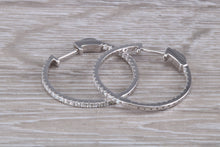 Load image into Gallery viewer, Large Full Circle set Diamond Hoop Earrings, Over One carat of Diamonds