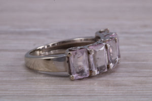 Five stone Morganite set White Gold Ring