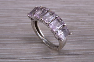 Five stone Morganite set White Gold Ring