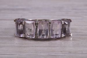 Five stone Morganite set White Gold Ring
