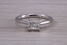 Load image into Gallery viewer, One carat Square Princess cut Moissanite Diamond Solitaire