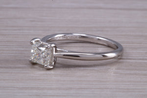 One carat Square Princess cut Moissanite Diamond Solitaire