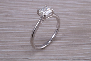 One carat Square Princess cut Moissanite Diamond Solitaire