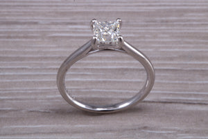 One carat Square Princess cut Moissanite Diamond Solitaire