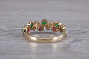 Multi Gemstone set Yellow Gold Ring