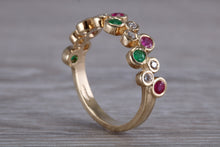 Load image into Gallery viewer, Multi Gemstone set Yellow Gold Ring