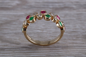 Multi Gemstone set Yellow Gold Ring