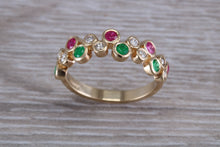 Load image into Gallery viewer, Multi Gemstone set Yellow Gold Ring