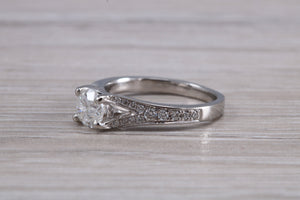 Split Shoulder Diamond set Platinum Engagement ring