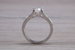 Split Shoulder Diamond set Platinum Engagement ring