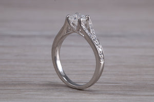 Split Shoulder Diamond set Platinum Engagement ring