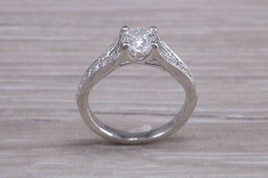 Split Shoulder Diamond set Platinum Engagement ring