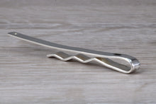 Load image into Gallery viewer, Diamond set Gentlemans Tie Slide. real Diamonds and made from solid sterling silver