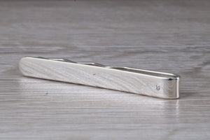 Diamond set Gentlemans Tie Slide. real Diamond and made from solid sterling silver