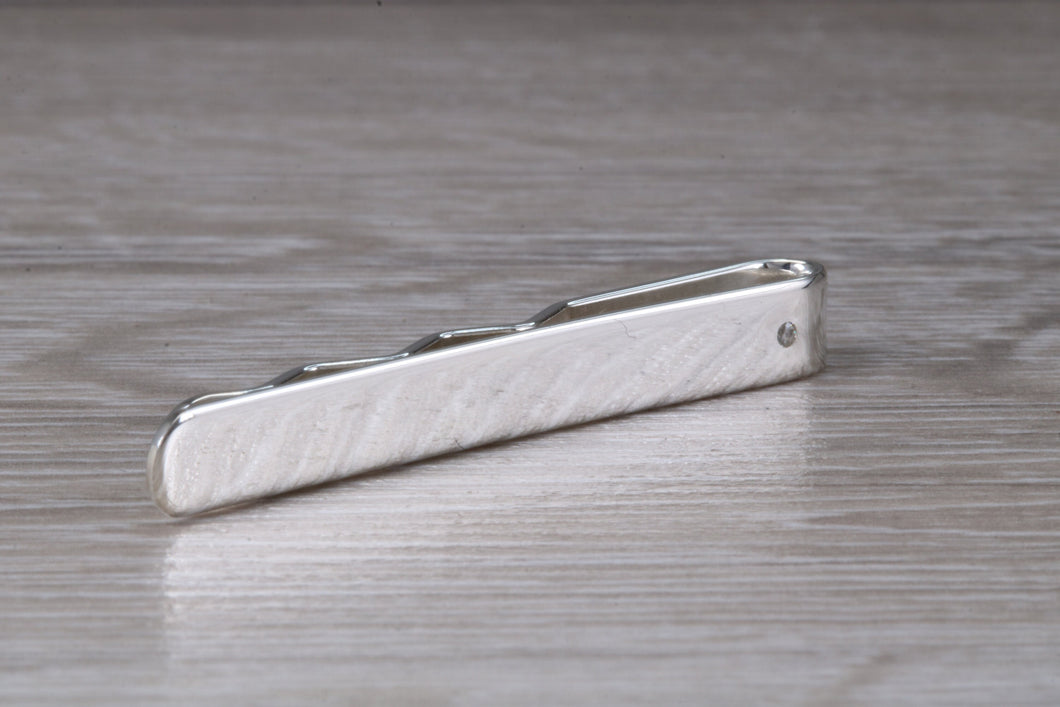 Diamond set Gentlemans Tie Slide. real Diamond and made from solid sterling silver