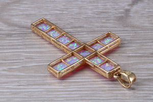 Opal set large Yellow Gold Cross