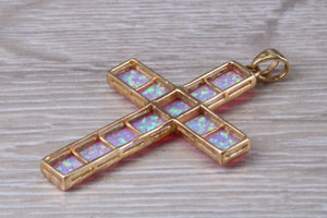 Opal set large Yellow Gold Cross