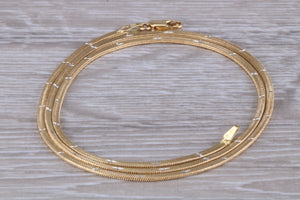 Flat Diamond cut 18ct Yellow Gold Chain, Solid and Weighty Feel