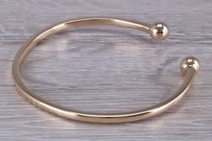 Round Profile Torque Bangle, Made from Solid Yellow Gold