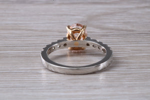 Morganite and Diamond set Rose Gold and Platinum Ring