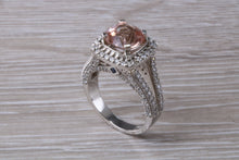 Load image into Gallery viewer, Stunning Morganite and Diamond set Platinum Statement Ring