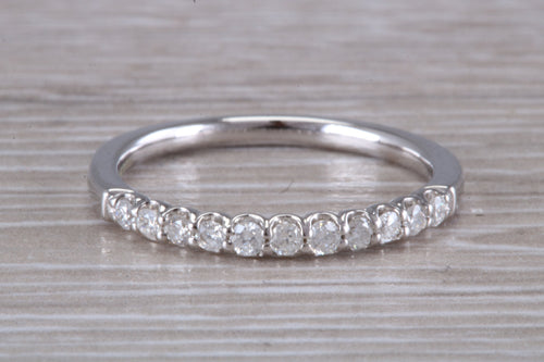 Half Circle Diamond set White Gold Band