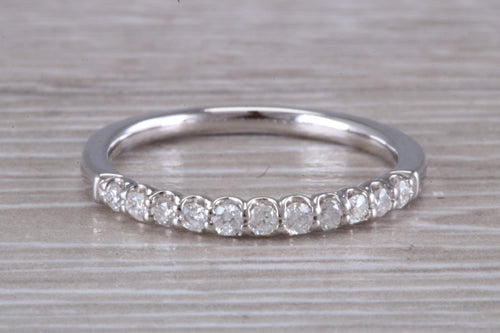 Half Circle Diamond set White Gold Band