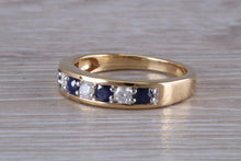 Load image into Gallery viewer, Traditional Sapphire and Diamond Eternity Ring