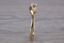 Load image into Gallery viewer, Diamond set Trilogy Cluster on a Twist Shank Ring
