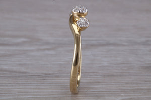 Diamond set Trilogy Cluster on a Twist Shank Ring