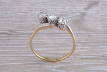 Load image into Gallery viewer, Half carat Diamond set Trilogy on a Twist Shank Ring