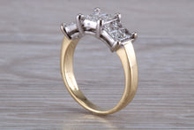 Load image into Gallery viewer, Half carat Square Princess cut Diamonds set 18ct Gold Ring