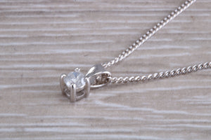 Simple Diamond Solitaire set White Gold Necklace