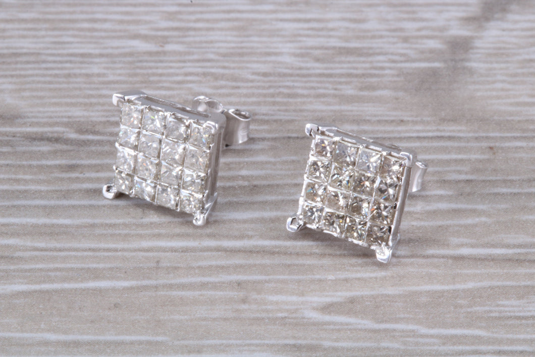 Two carats Diamond set Stud Earrings
