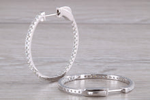 Load image into Gallery viewer, Large Full Circle set Diamond Hoop Earrings, Over One carat of Diamonds