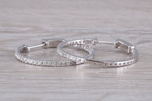 Load image into Gallery viewer, Large Full Circle set Diamond Hoop Earrings, Over One carat of Diamonds