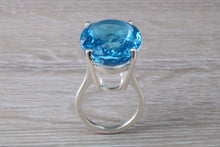Load image into Gallery viewer, Very Large 47 carat Swiss Blue Topaz Statement Ring