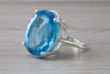 Load image into Gallery viewer, Very Large 47 carat Swiss Blue Topaz Statement Ring