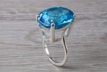 Load image into Gallery viewer, Very Large 47 carat Swiss Blue Topaz Statement Ring