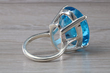 Load image into Gallery viewer, Very Large 47 carat Swiss Blue Topaz Statement Ring