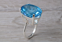 Load image into Gallery viewer, Very Large 47 carat Swiss Blue Topaz Statement Ring